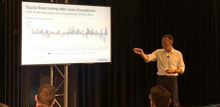 Pendal's head of equities Crispin Murray speaks at the Portfolio Construction Markets Summit in Sydney, March 2021.