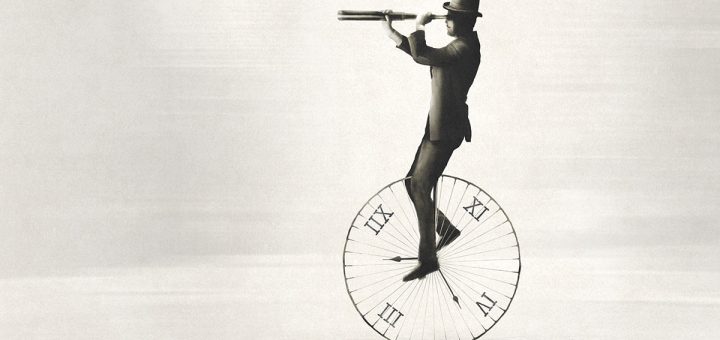 A man on a unicycle